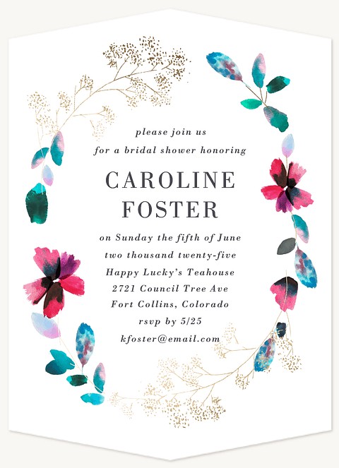 Painted Blooms Bridal Shower Invitations