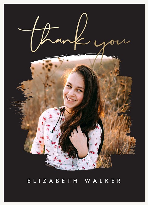 Brush Stroke Graduation Thank You Cards