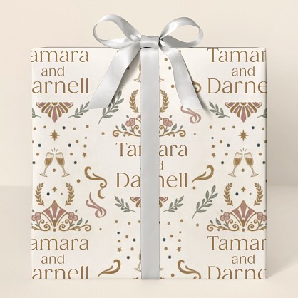 Personalized Vintage Congratulations Celebration Wrapping Paper