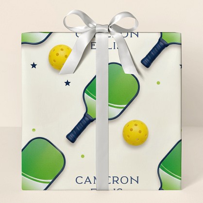 Personalized Pickleball Birthday Wrapping Paper
