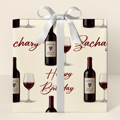 Personalized Wine Birthday Celebration Wrapping Paper