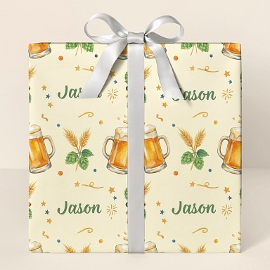 Personalized Beer Toast Congratulations Wrapping Paper