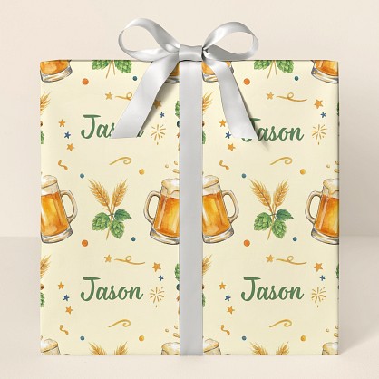 Personalized Beer Toast Congratulations Wrapping Paper