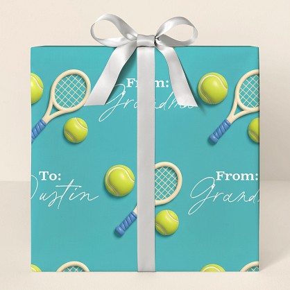 Personalized Tennis Congratulations Wrapping Paper