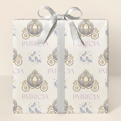 Personalized Princess Carriage Congratulations Wrapping Paper