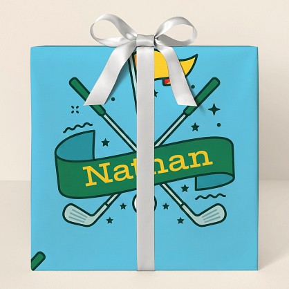 Personalized Golf Birthday Celebration Wrapping Paper