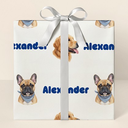 Personalized Dog Portrait Wrapping Paper