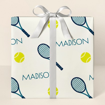 Personalized Tennis Racket Pattern Wrapping Paper
