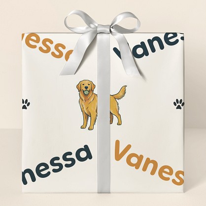 Personalized Vintage Dog Breeds Wrapping Paper