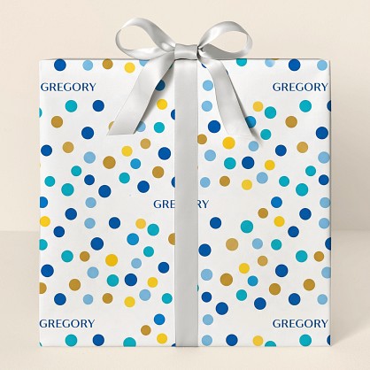 Personalized Hanukkah Scattered Dots Wrapping Paper