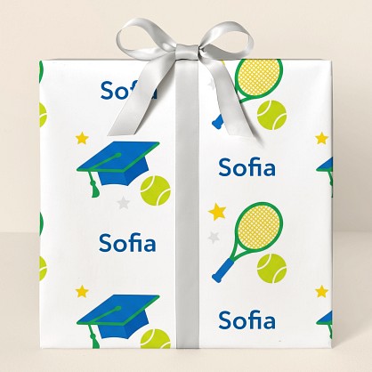 Personalized Tennis Graduation Celebration Wrapping Paper