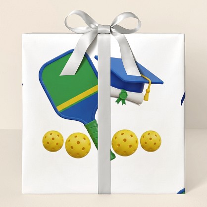 Personalized Pickleball Graduation Celebration Wrapping Paper