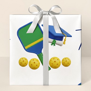 Personalized Pickleball Graduation Celebration Wrapping Paper