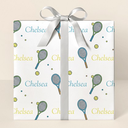 Personalized Tennis Birthday Wrapping Paper