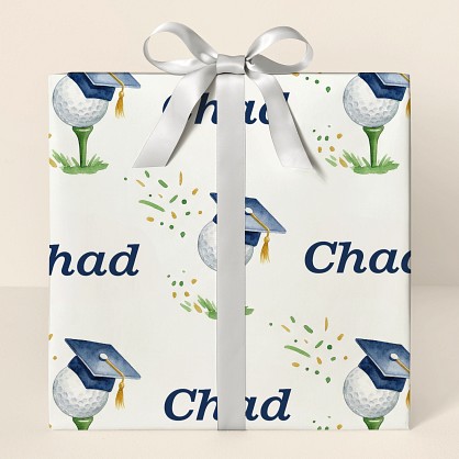 Personalized Golf Graduation Celebration Wrapping Paper