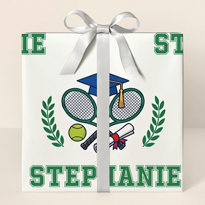 Personalized Tennis Graduation Celebration Wrapping Paper
