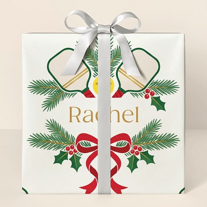 Personalized Christmas Pickleball Wrapping Paper