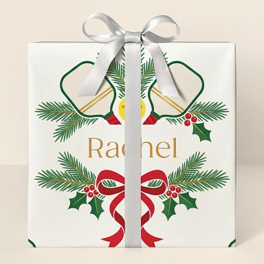 Personalized Christmas Pickleball Wrapping Paper