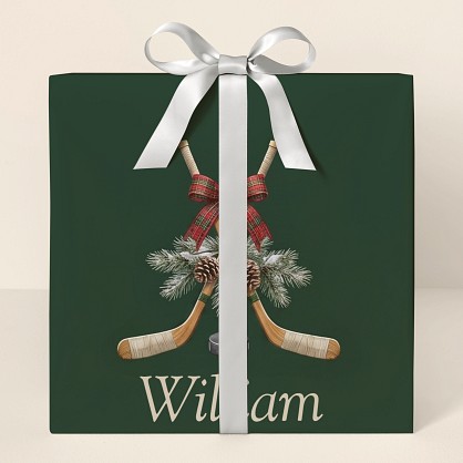 Personalized Hockey Christmas Wrapping Paper