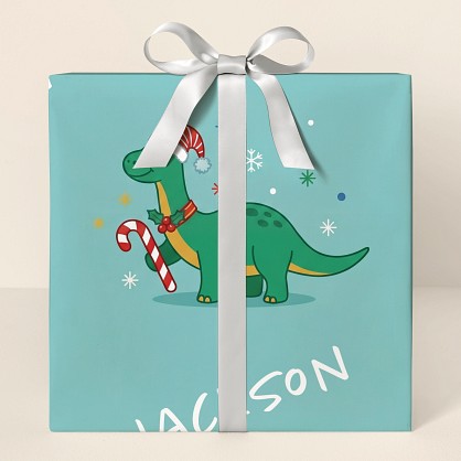 Festive Dinosaur Christmas Wrapping Paper