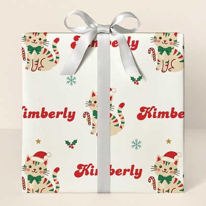 Personalized Christmas Cats Wrapping Paper