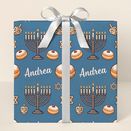 Personalized Hanukkah Celebration Wrapping Paper