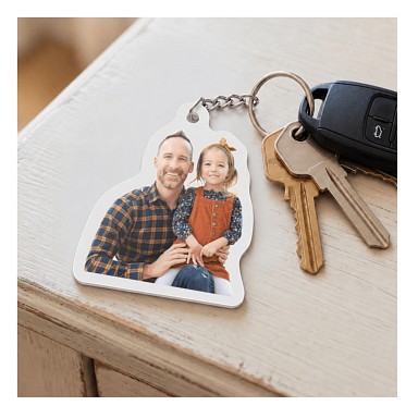 Men’s Photo Silhouette Laser-Cut Acrylic Keychain