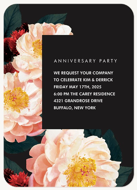 Peony Bouquet Party Invitations