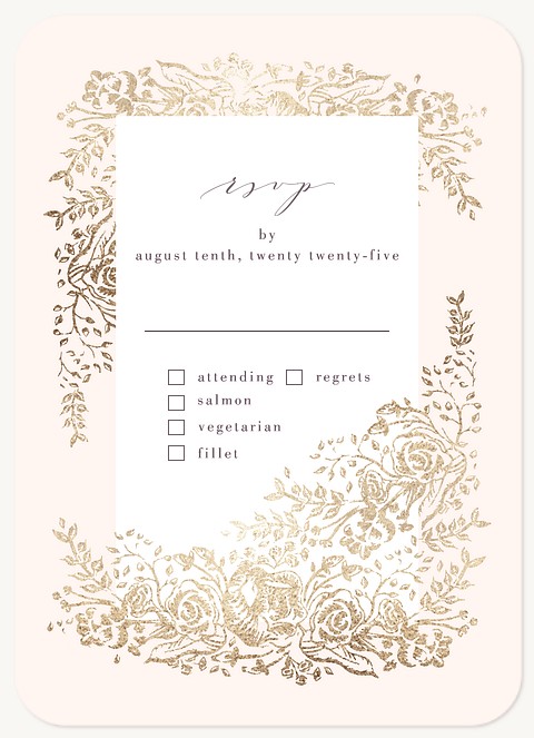 Corner Blooms Wedding RSVP Cards