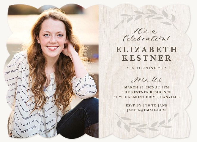 Farmhouse Chic Adult Birthday Party Invitations