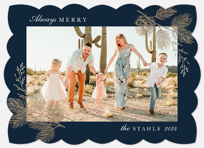 Pinecone Corners Holiday Photo Cards