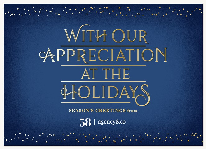 With Appreciation Business Holiday Cards