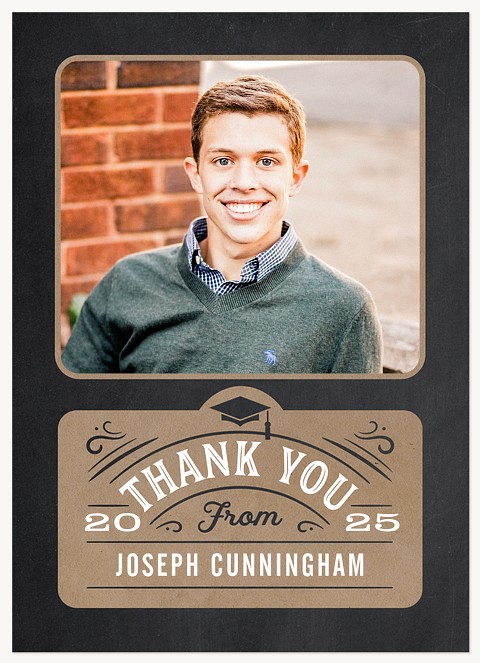 Traditional Kraft Graduation Thank You Cards