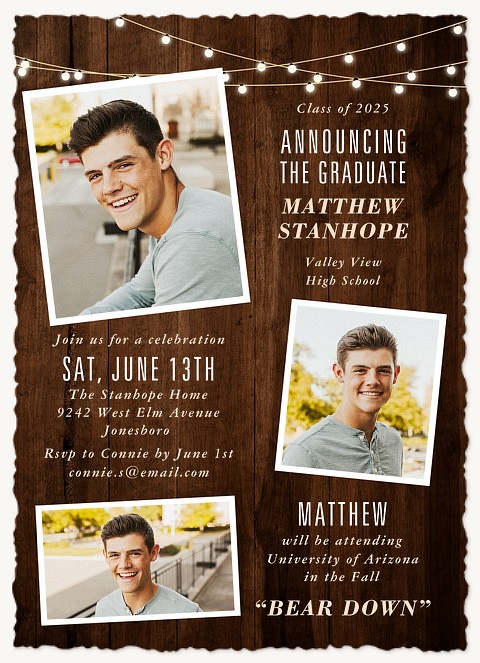 Rustic Lights Graduation Announcements