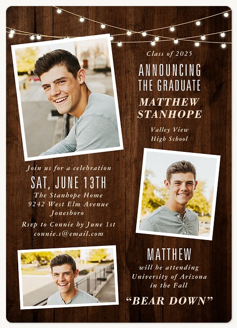 Rustic Lights Graduation Announcements