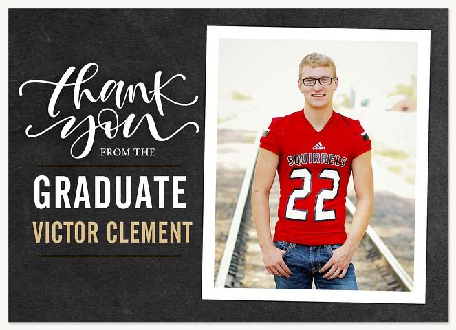 Bold Chalkboard Graduation Thank You Cards