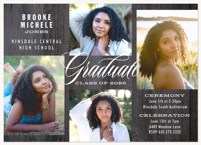 Weathered Wood Graduation Announcements