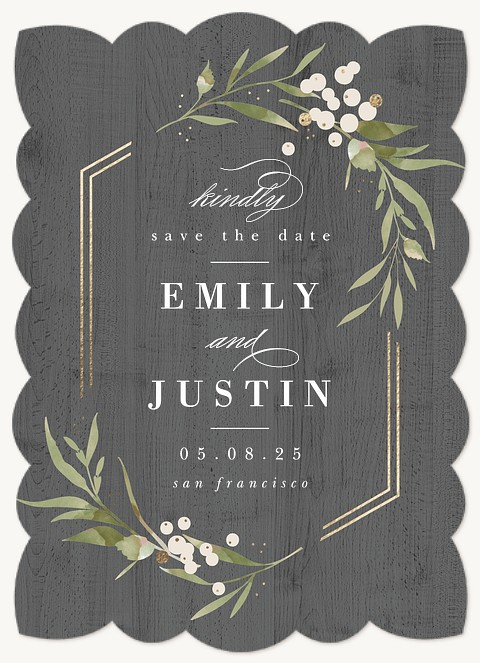 Gilded Woodland Save the Date Cards