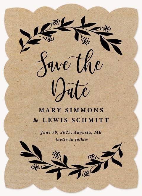 Kraft Branches Save the Date Cards