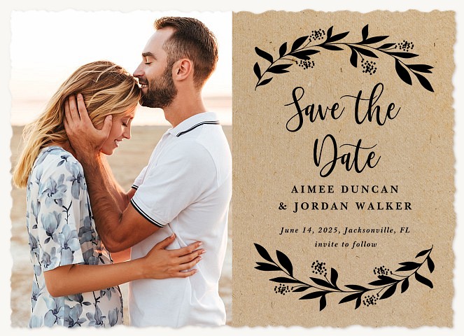 Kraft Branches Save the Date Cards