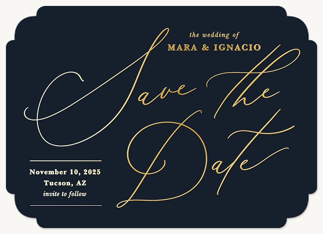 Nouveau Calligraphy Save the Date Cards