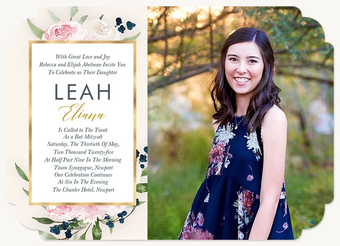 Floral Mix Bat Mitzvah Invitations