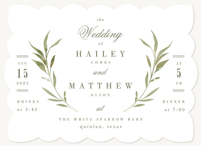 Olive Sprigs Wedding Invitations