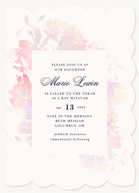 Spring Blush Bat Mitzvah Invitations