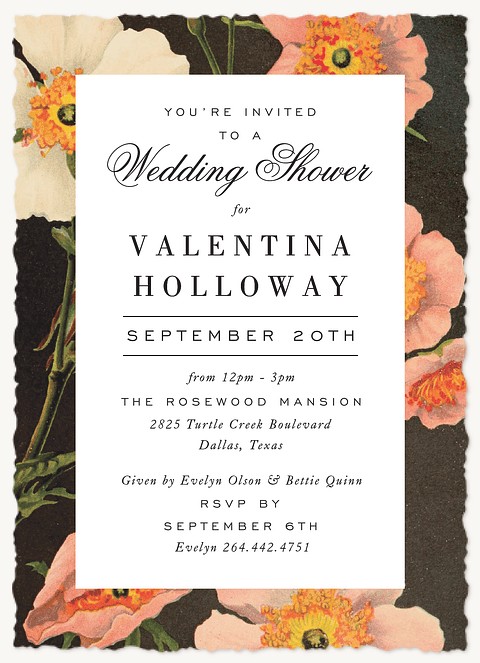 Poppy Garden Bridal Shower Invitations