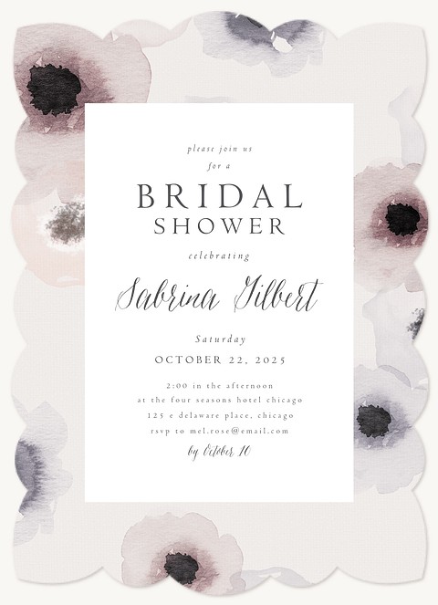 Anemone Poppies Bridal Shower Invitations