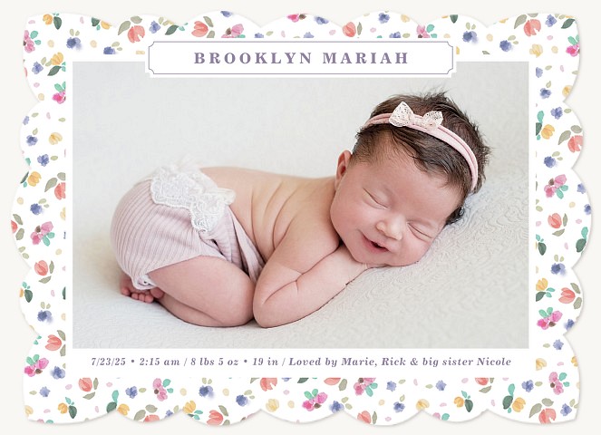 Posy Print Baby Announcements