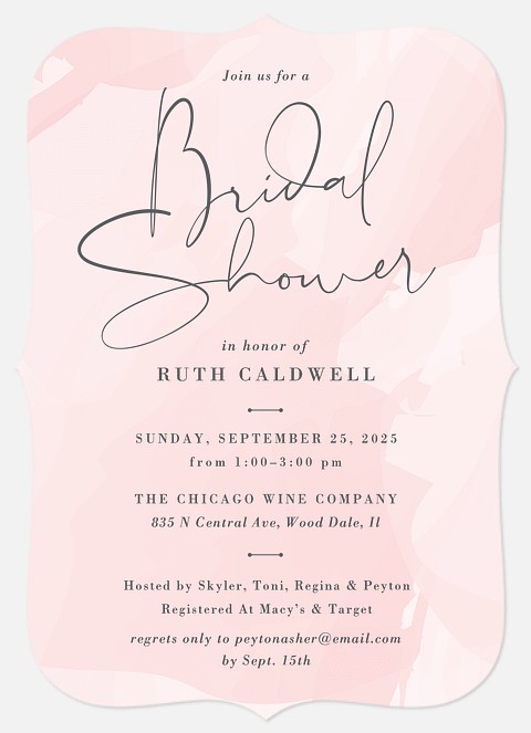 Abstract Brush Bridal Shower Invitations