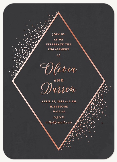 Geo Confetti Engagement Party Invitations