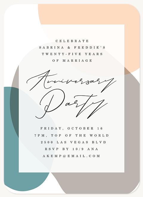 Modern Shapes Wedding Anniversary Invitations